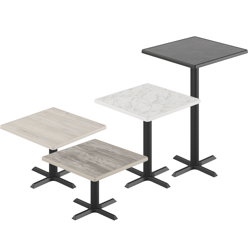 Ferrea bord med fyrkantig 70x70 cm skiva